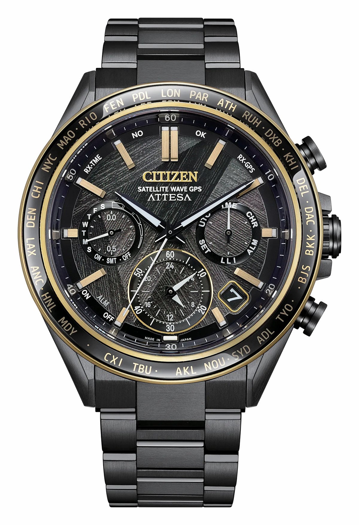 Citizen Hot Sale - ATTESA LIGHT in BLACK Black Dial Super Titanium with DLC Coating Bracelet CC4078-51E