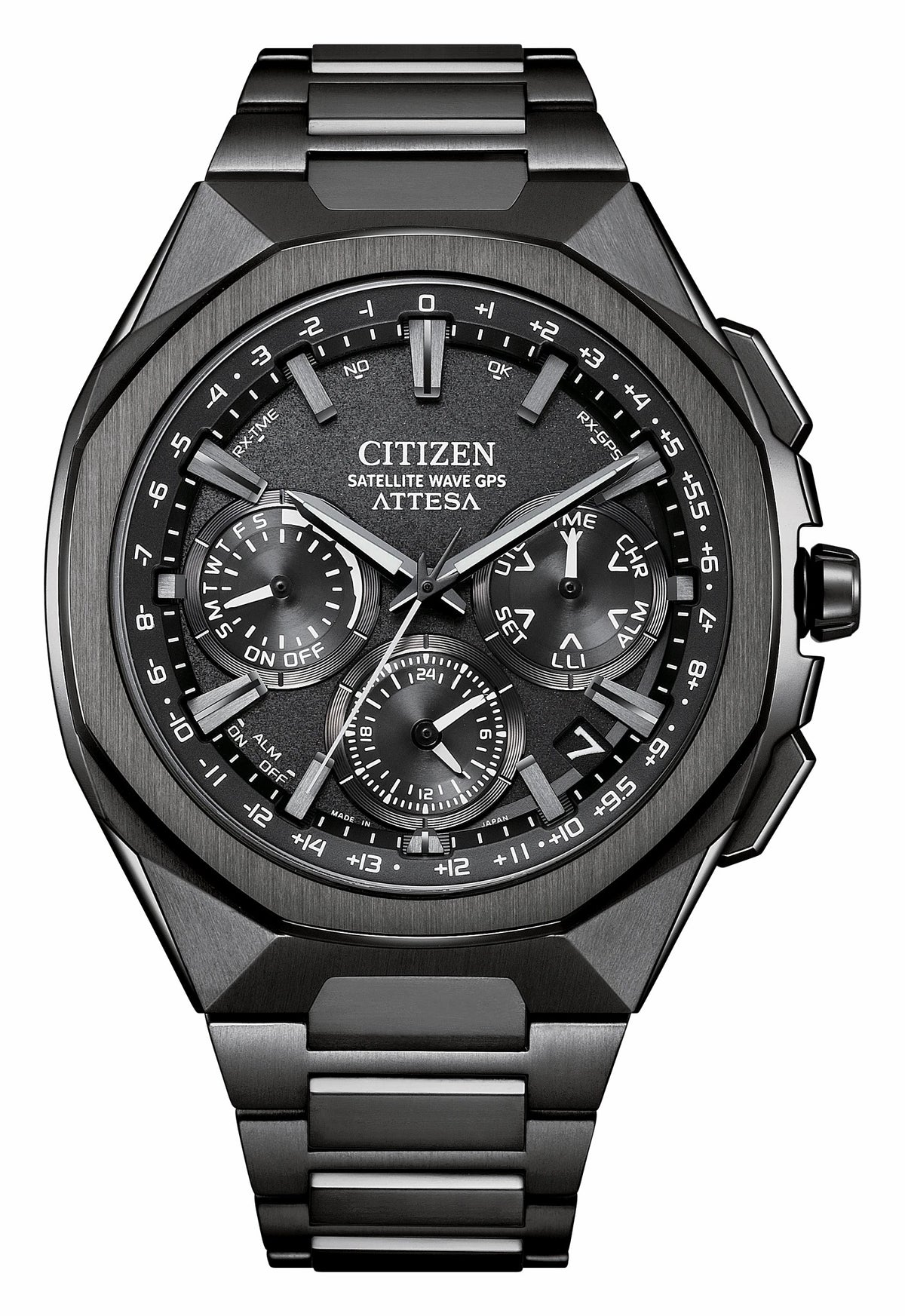 Citizen Sale - ATTESA Gray Dial Super Titanium with DLC Coating Bracelet CC4105-69E
