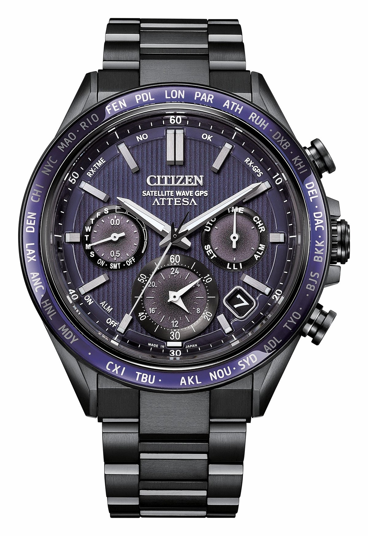 Citizen Recommended - ATTESA Blue Dial Super Titanium with DLC Coating Bracelet CC4059-64L