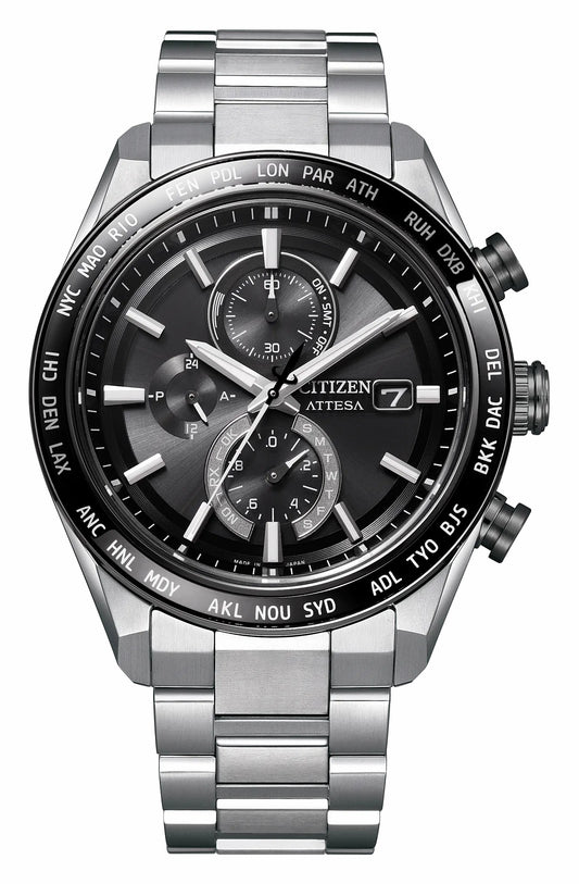 Citizen Value - ATTESA Black Dial Super Titanium with DLC Coating Bracelet AT8295-56E