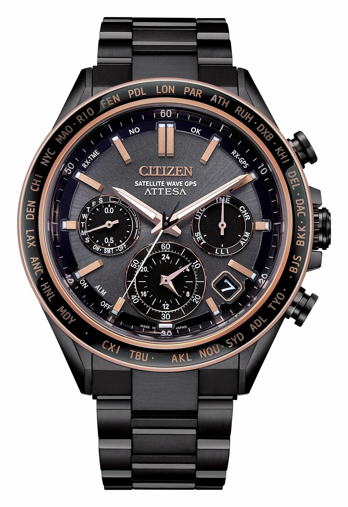 Citizen Customer Favorite - ATTESA Brown Dial Super Titanium with DLC Coating Bracelet CC4074-61W