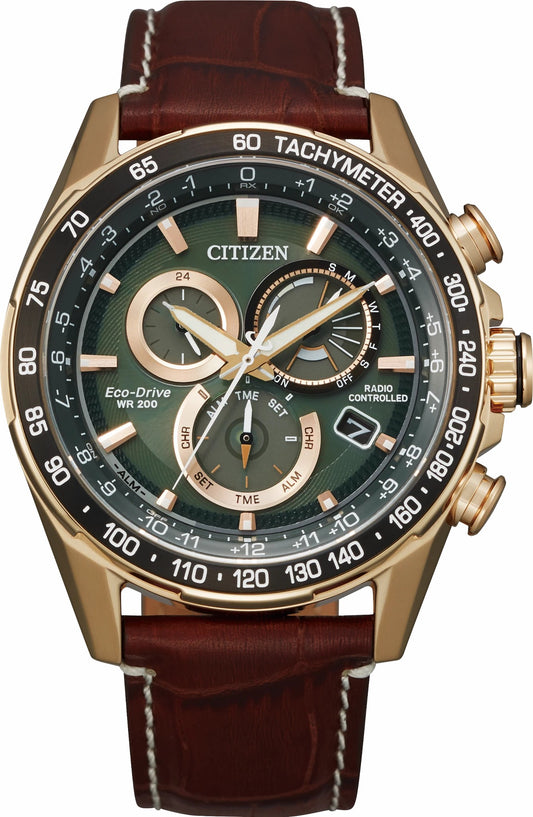 Citizen New - PCAT Green Dial Leather Strap CB5919-00X