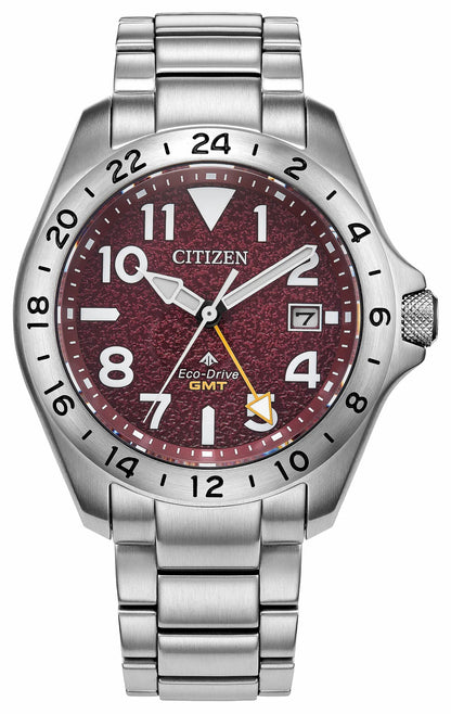 Citizen Special Offer - Promaster Land GMT Red Dial Stainless Steel Bracelet BJ7150-50W