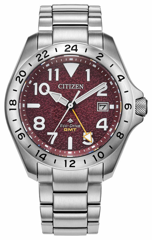 Citizen Special Offer - Promaster Land GMT Red Dial Stainless Steel Bracelet BJ7150-50W