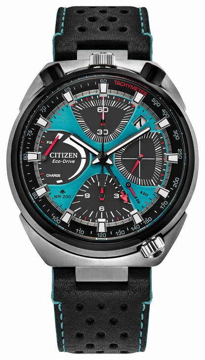 Citizen Discount - Promaster Tsuno Chrono Racer Blue Dial Leather Strap AV0106-01L