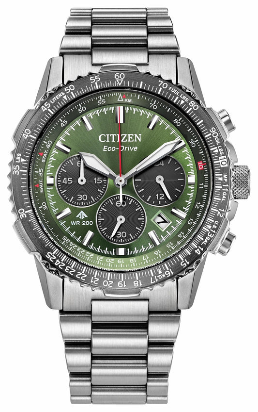 Citizen Smart Buy - Promaster Navihawk Green Dial Stainless Steel Bracelet CA4664-60W