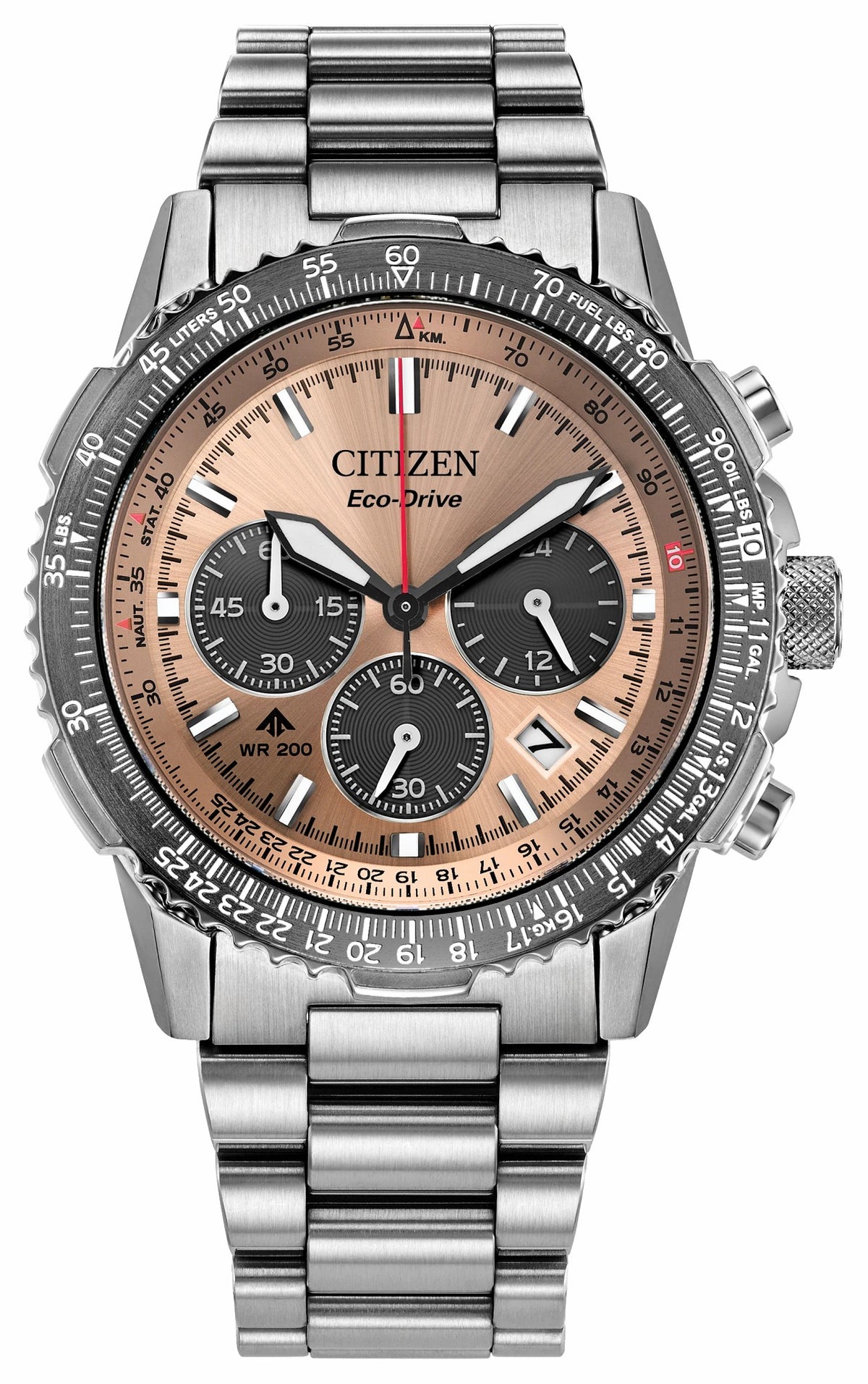 Citizen Quality - Promaster Navihawk Salmon Dial Stainless Steel Bracelet CA4664-60X