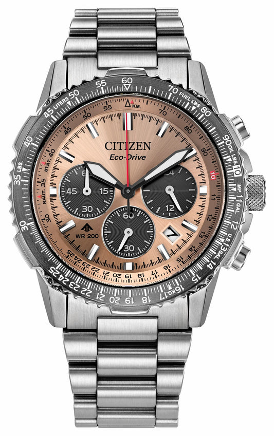 Citizen Quality - Promaster Navihawk Salmon Dial Stainless Steel Bracelet CA4664-60X
