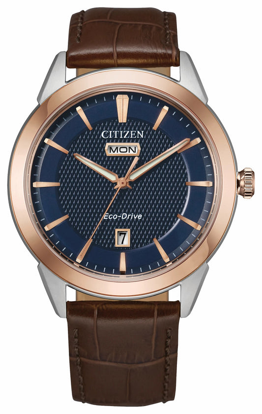 Citizen Signature - Rolan Navy Dial Leather Strap AW0096-06L