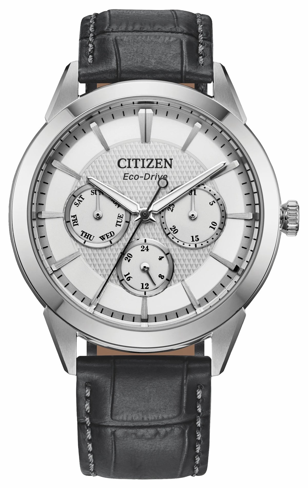 Citizen Discount - Rolan Silver-Tone Dial Leather Strap BU2110-01A