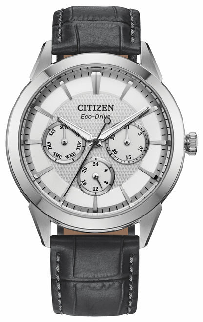 Citizen Discount - Rolan Silver-Tone Dial Leather Strap BU2110-01A