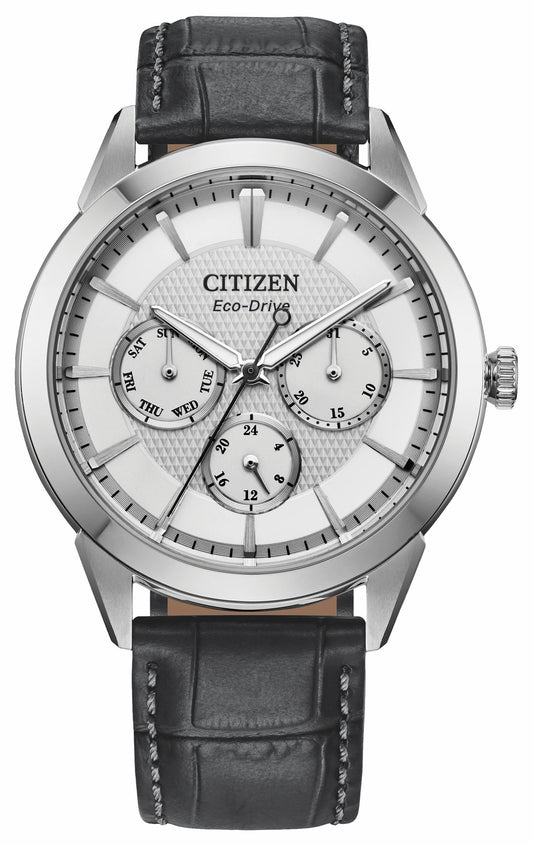 Citizen Discount - Rolan Silver-Tone Dial Leather Strap BU2110-01A