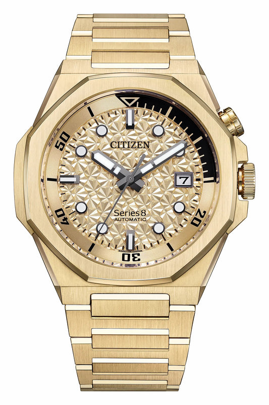 Citizen Deals - Series8 890 City Lights Gold-Tone Dial Stainless Steel Bracelet NB6062-52P