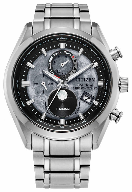 Citizen Sale - Tsuki-yomi A-T Gray Dial Super Titanium Bracelet BY1010-57H