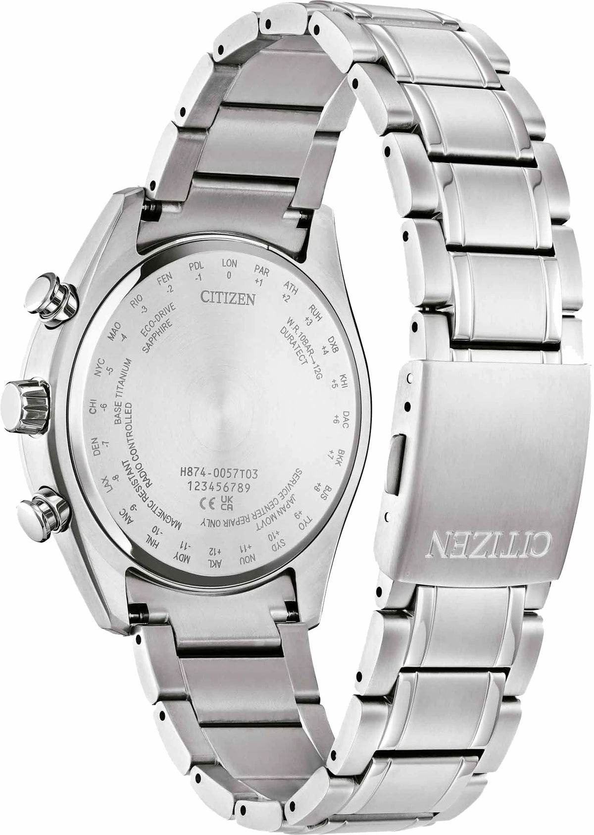 Citizen Smart Buy - Tsuki-yomi A-T Green Dial Super Titanium Bracelet BY1010-57X