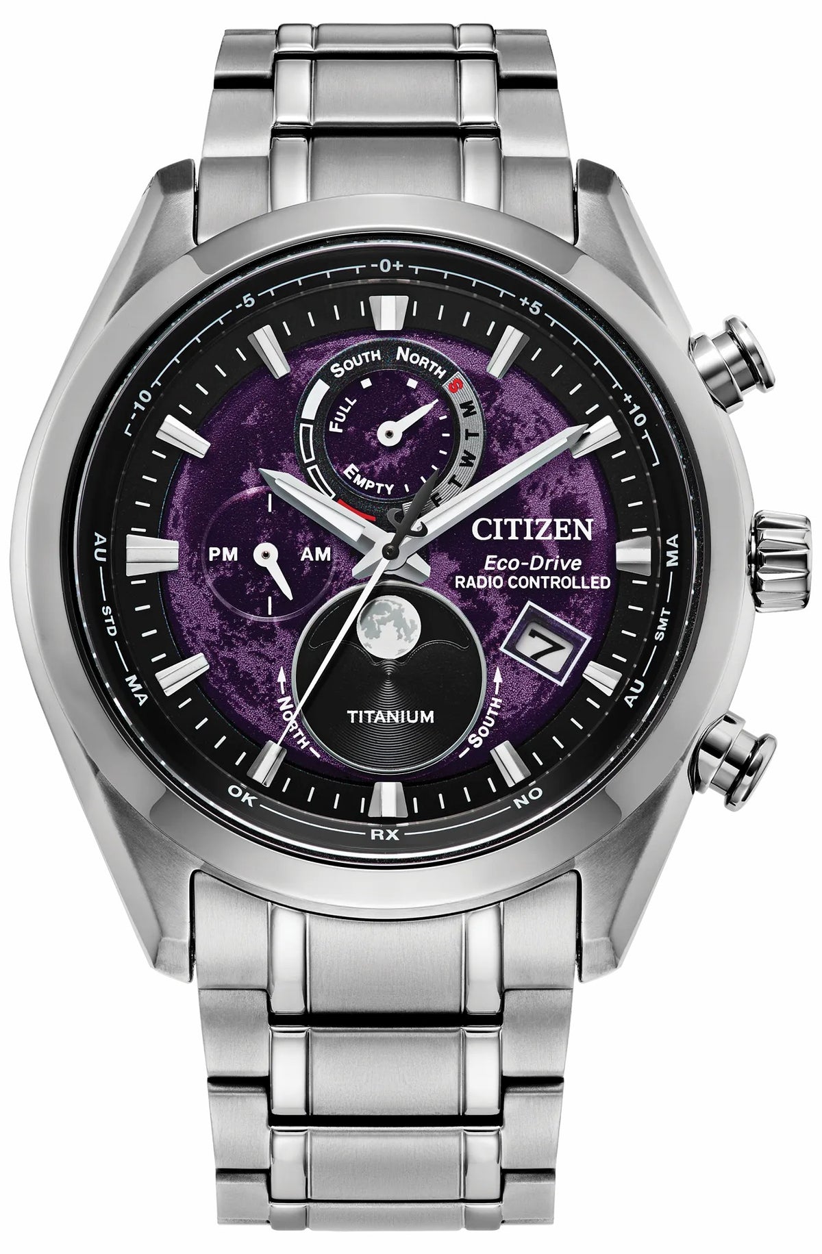 Citizen Exclusive - Tsuki-Yomi A-T Purple Dial Super Titanium Bracelet BY1010-81Z