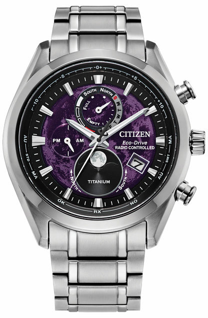 Citizen Exclusive - Tsuki-Yomi A-T Purple Dial Super Titanium Bracelet BY1010-81Z