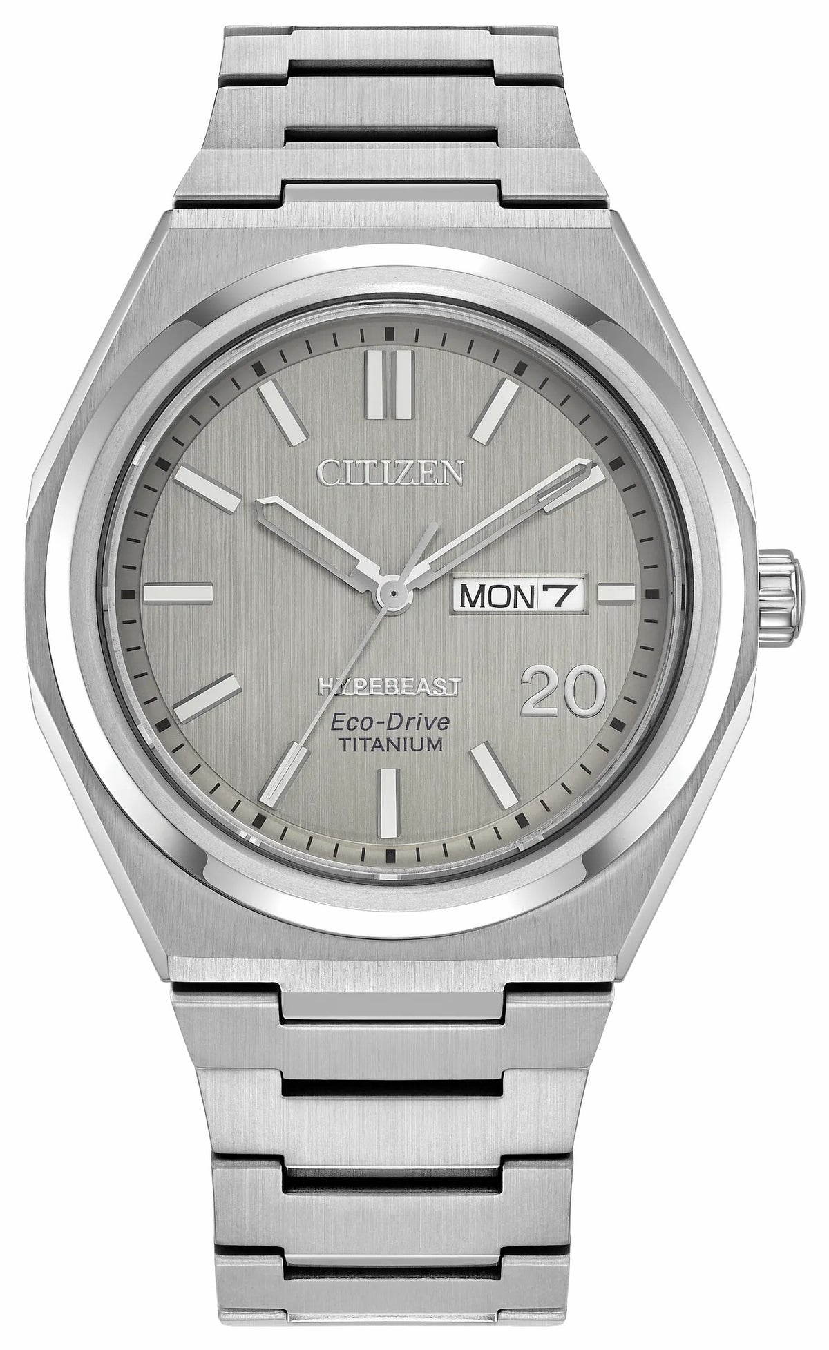 Citizen Recommended - Zenshin Three-hand x Hypebeast Silver-Tone Dial Super Titanium with Duratect Platinum Bracelet AW0138-59A