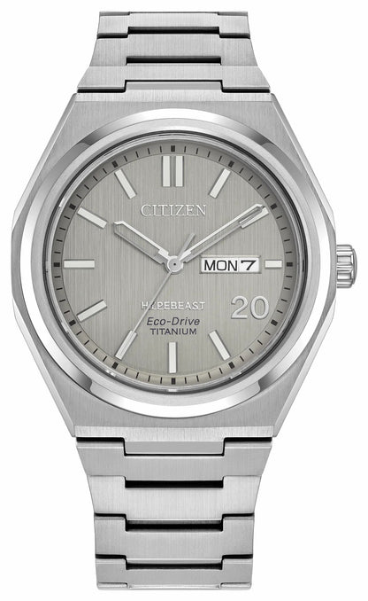 Citizen Recommended - Zenshin Three-hand x Hypebeast Silver-Tone Dial Super Titanium with Duratect Platinum Bracelet AW0138-59A