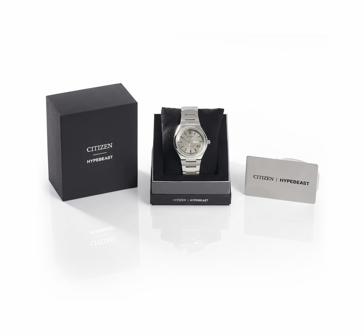 Citizen Recommended - Zenshin Three-hand x Hypebeast Silver-Tone Dial Super Titanium with Duratect Platinum Bracelet AW0138-59A