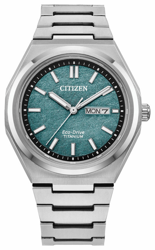 Citizen Everyday - Zenshin Three-hand Green Dial Super Titanium Bracelet AW0130-85X