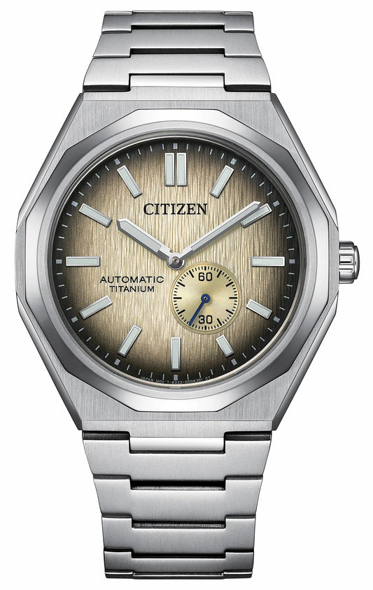 Citizen Deals - Zenshin 60 Mechanical Beige Dial Super Titanium Bracelet NK5020-58P