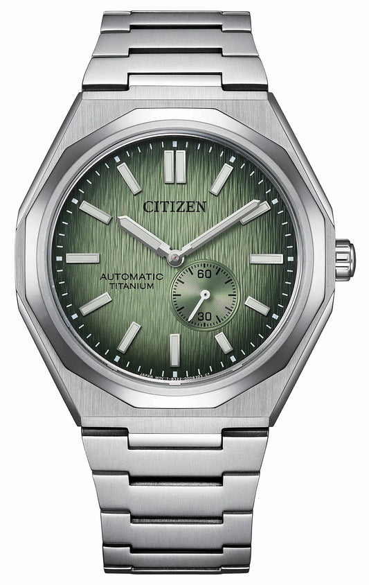 Citizen Popular - Zenshin 60 Mechanical Green Dial Super Titanium Bracelet NK5020-58X
