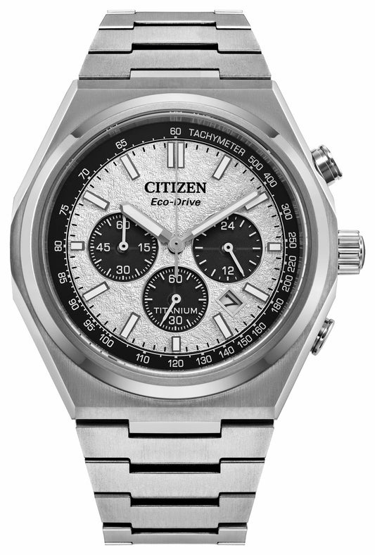 Citizen Classic - Zenshin Chrono Silver-Tone Dial Super Titanium Bracelet CA4610-85A
