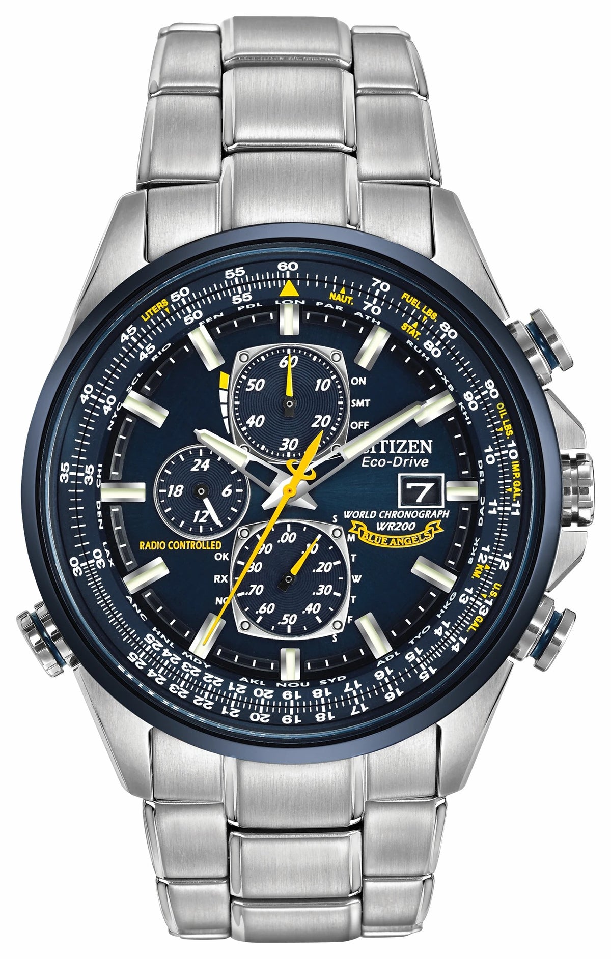Citizen Essential - World Chronograph A-T - Men's Eco-Drive Steel Blue Dial Watch