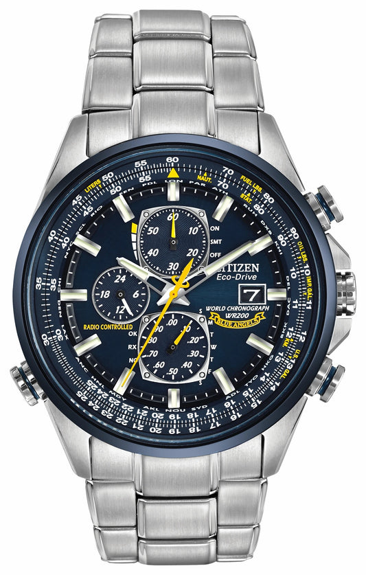 Citizen Essential - World Chronograph A-T - Men's Eco-Drive Steel Blue Dial Watch