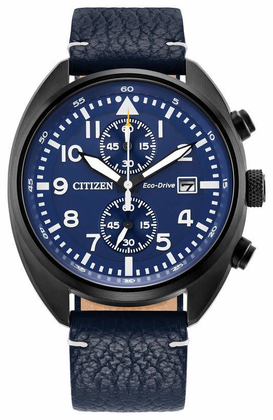 Citizen Sale - Sport Casual Blue Dial Leather Strap CA7048-08L
