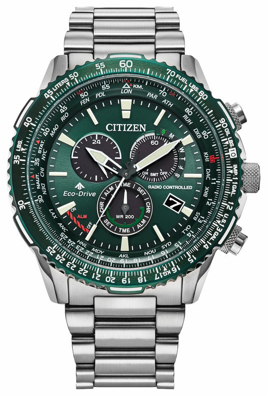 Citizen Discount - Promaster Air A-T Green Dial Stainless Steel Bracelet CB5004-59W