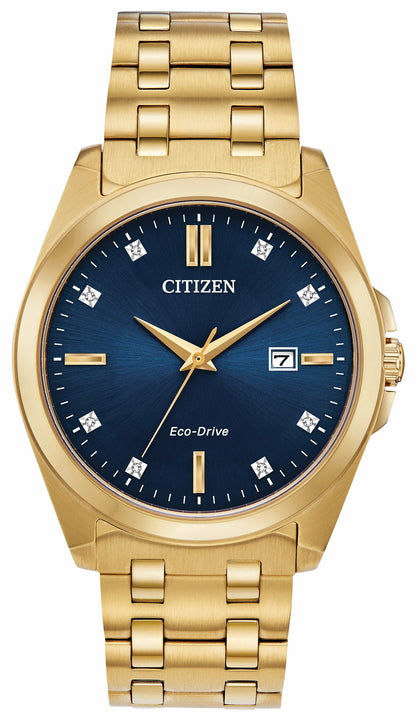 Citizen Special Offer - Citizen Peyten Eco-Drive Blue Dial Gold Stainless Steel Watch