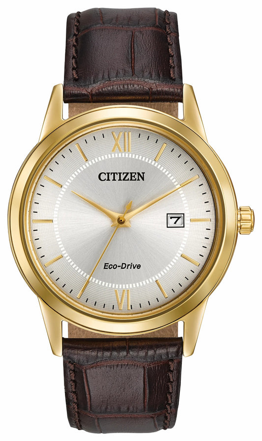 Citizen Featured - Corso - Men's Eco-Drive AW1232-04A Dark Brown Strap Watch