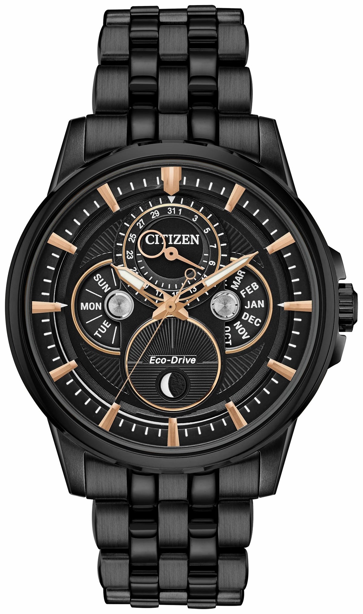 Citizen Recommended - Citizen Calendrier Moonphase Men's Eco-Drive Black Watch