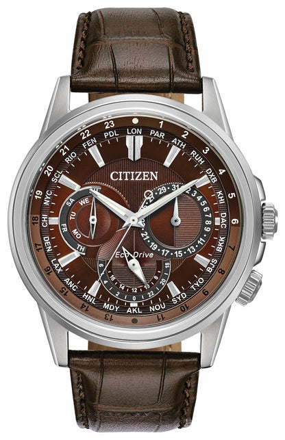 Citizen Latest - Calendrier - Men's Eco-Drive BU2020-29X Brown Leather Watch