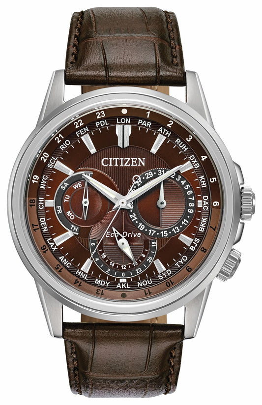 Citizen Latest - Calendrier - Men's Eco-Drive BU2020-29X Brown Leather Watch