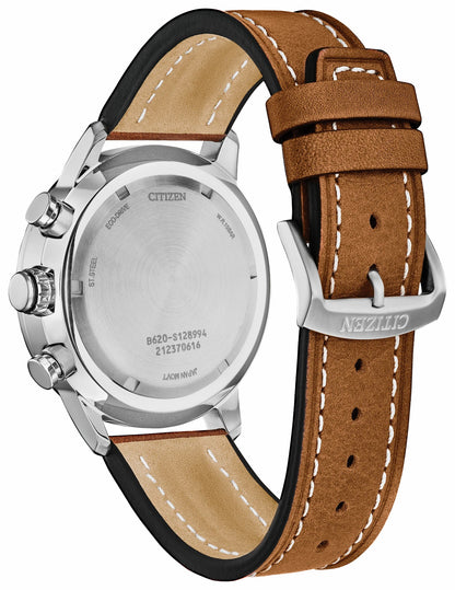 Citizen Discount - Avion Green Dial Leather Strap CA4477-08X
