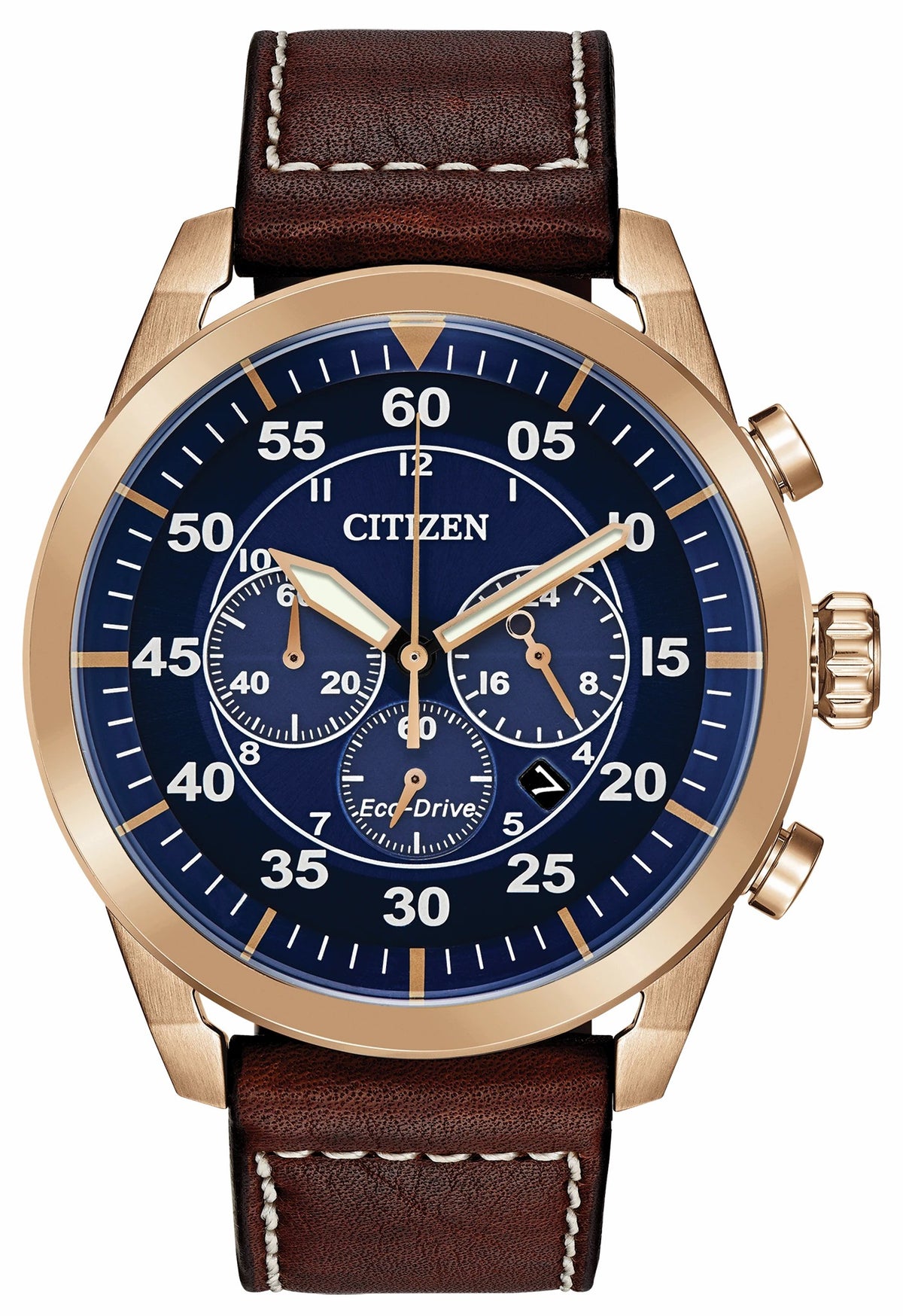 Citizen Quality - Citizen Avion Eco-Drive Rose Gold Blue Dial Watch
