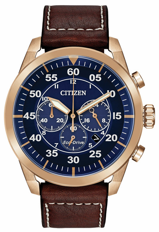 Citizen Quality - Citizen Avion Eco-Drive Rose Gold Blue Dial Watch