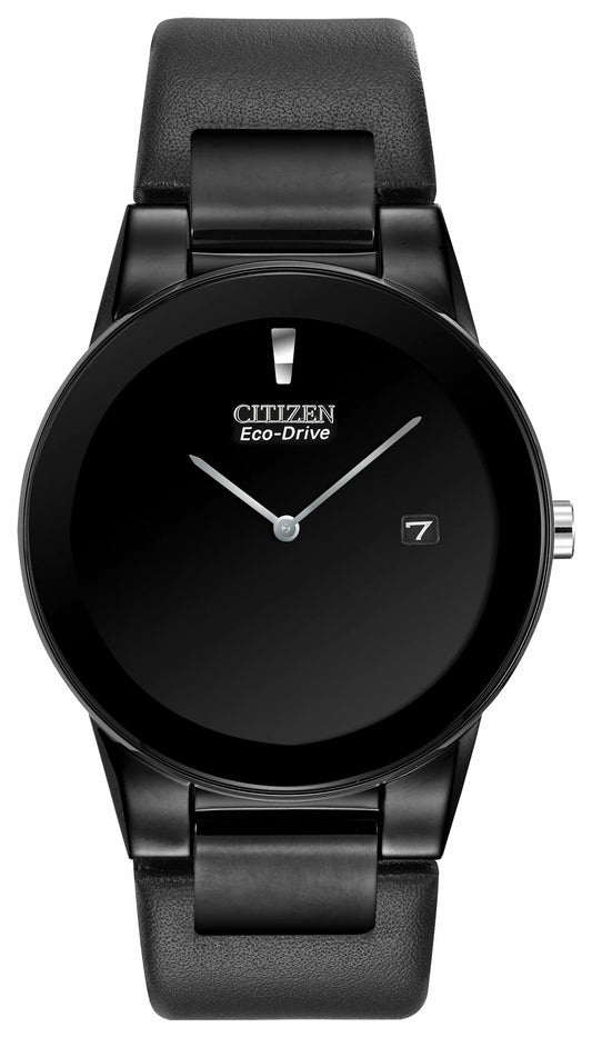 Citizen Essential - Axiom - Men's Black Dial AU1065-07E Black Leather Band Watch