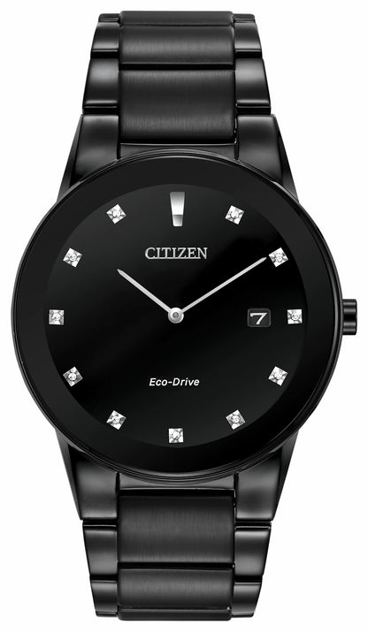 Citizen Great Value - Axiom - Men's Eco-Drive AU1065-58G Black Steel Diamond Watch