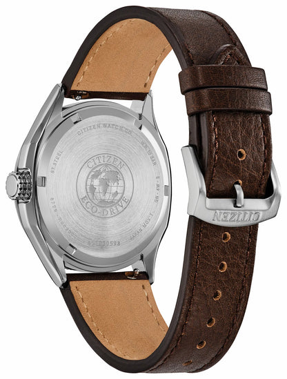 Citizen Best Price - Terra Force Silver-Tone Dial Leather Strap AW1890-19B