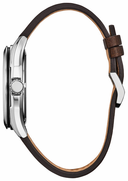 Citizen Best Price - Terra Force Silver-Tone Dial Leather Strap AW1890-19B