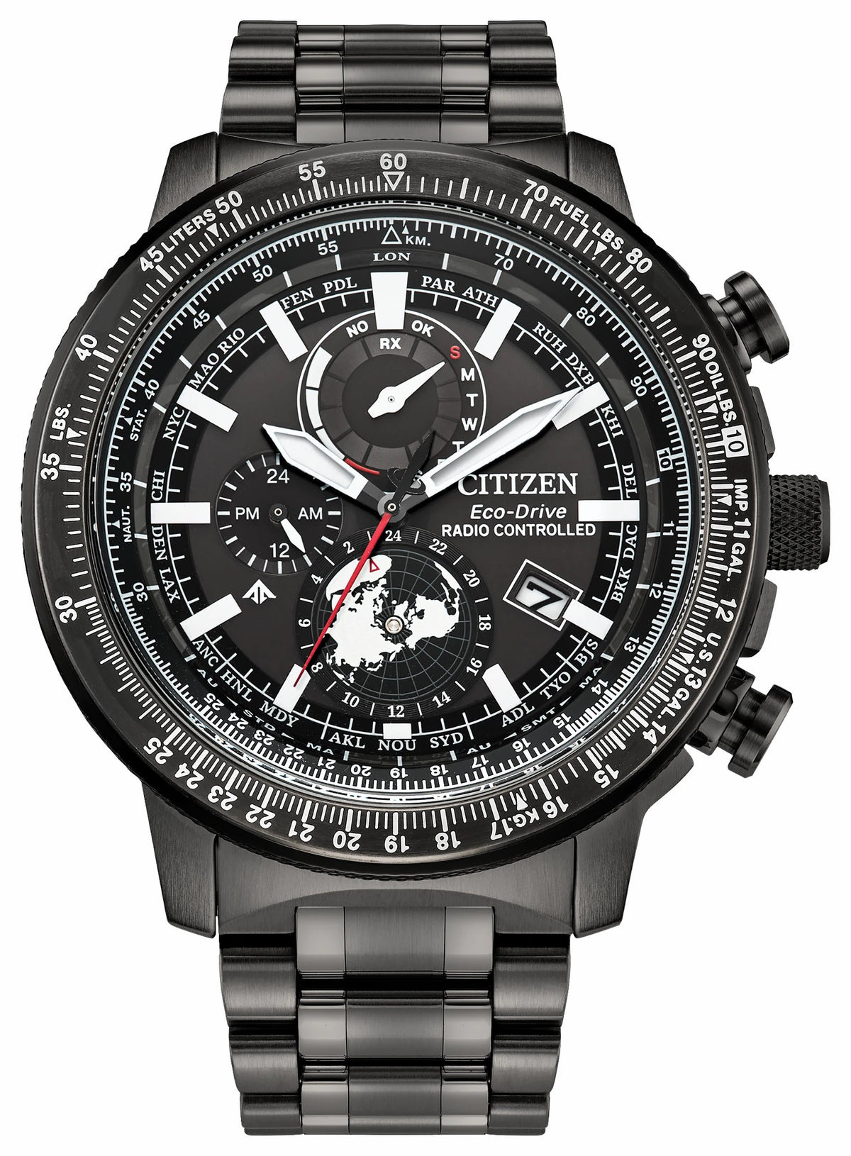 Citizen Quality - Promaster Geo Trekker Black Dial Stainless Steel Bracelet BY3005-56G