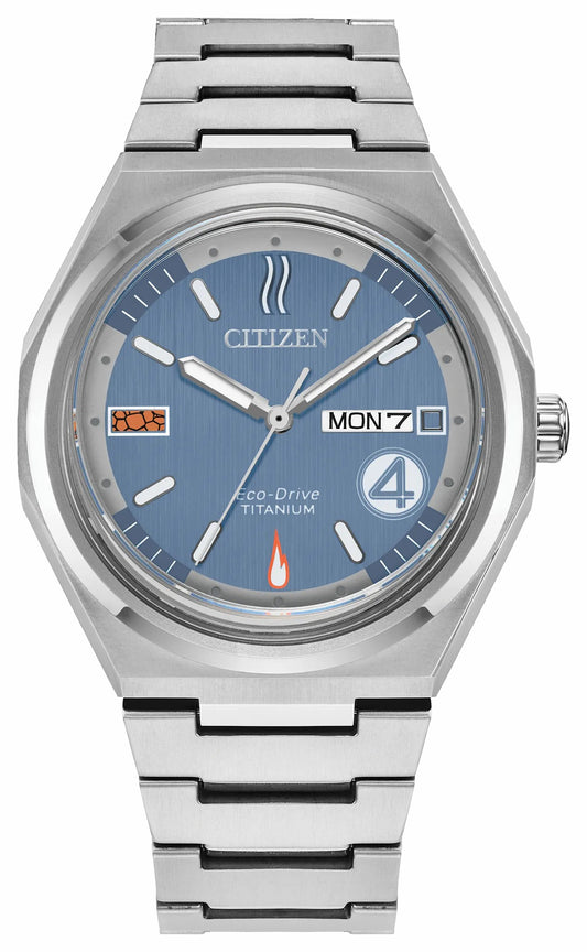Citizen Essential - The Fantastic 4: First Steps Blue Dial Super Titanium Bracelet AW0131-66W