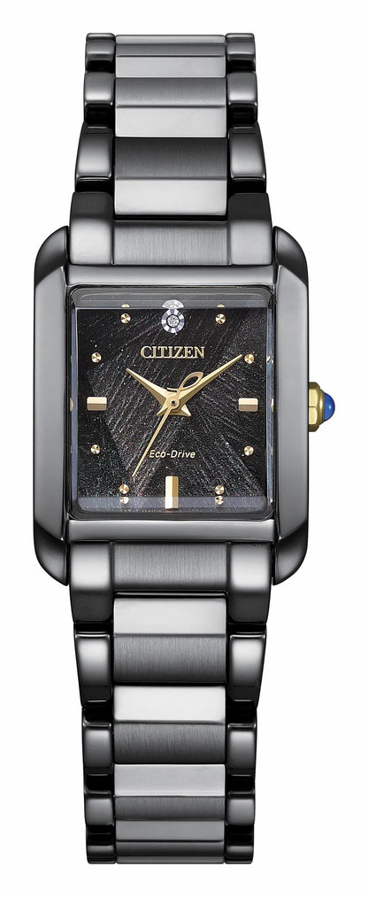 Citizen Exclusive - Citizen L Bianca LIGHT in BLACK Black Dial Stainless Steel Bracelet EW5636-55E