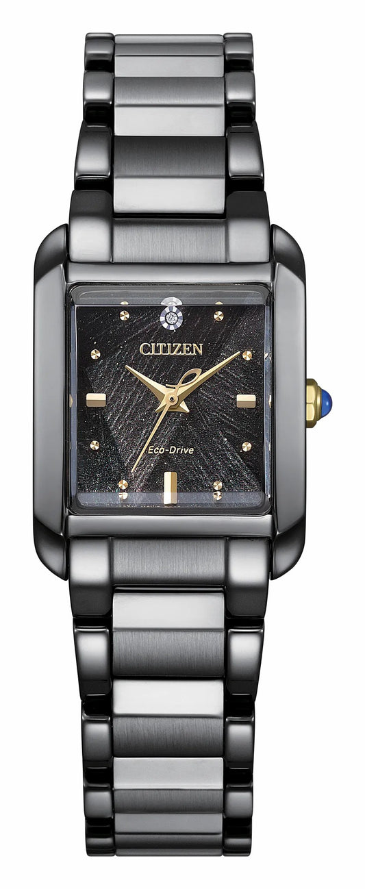Citizen Exclusive - Citizen L Bianca LIGHT in BLACK Black Dial Stainless Steel Bracelet EW5636-55E