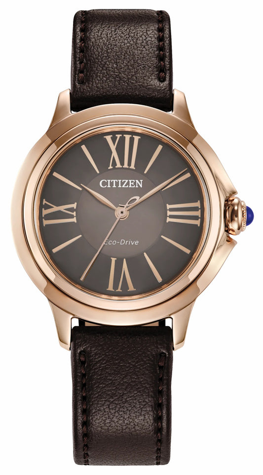 Citizen Discount - Citizen L Ceci Brown Dial Apple Leather Strap EM1163-09X