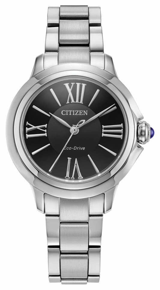 Citizen Sale - Citizen L Ceci Black Dial Stainless Steel Bracelet EM1160-58E